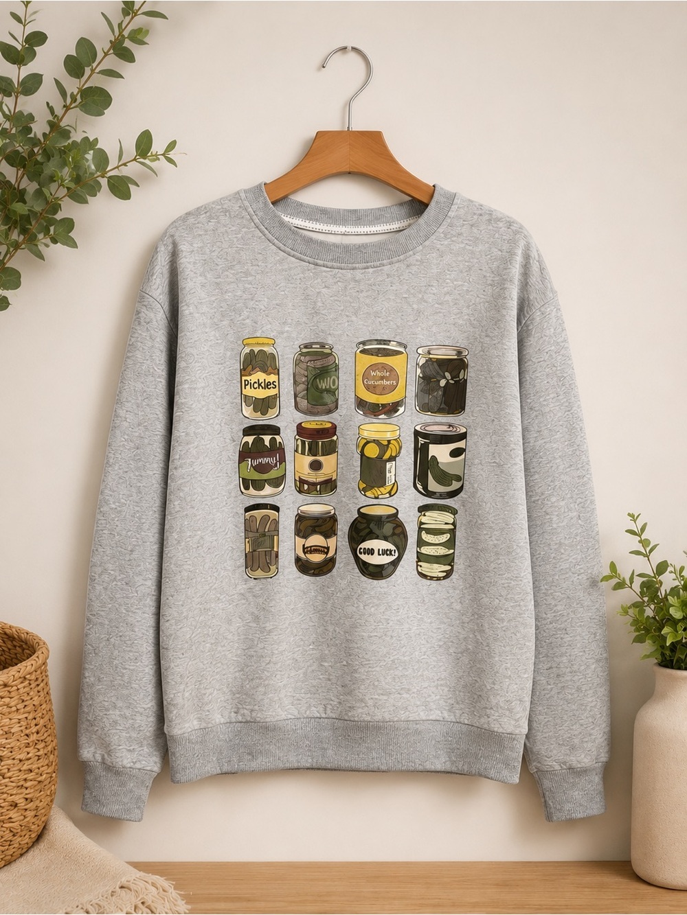 Pickles Graphic Sweatshirt Women’s Large Gray Funny Cozy Pullover